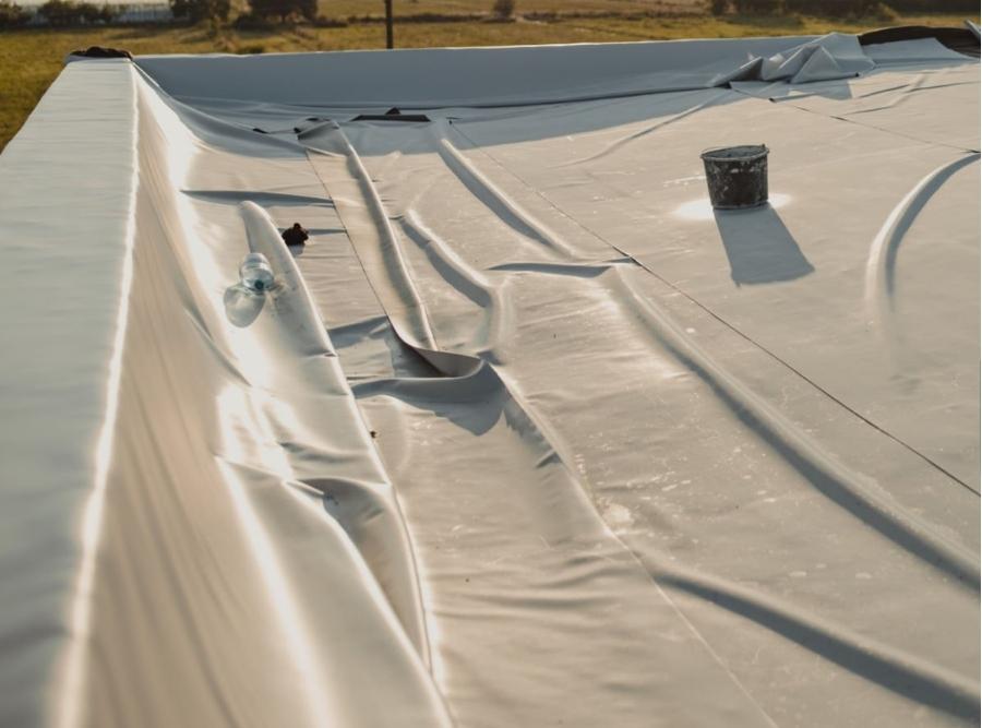 Water resistant tpo membrane positioned on the roof